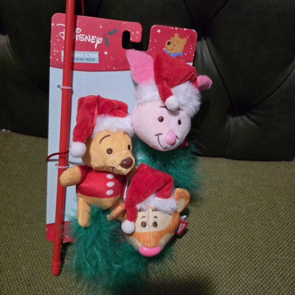 Disney Cat Teaser & Toys with Catnip Inside NIP Pooh Tigger Piglet Christmas